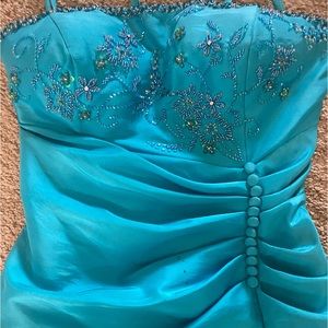 Formal turquoise gown, size 8